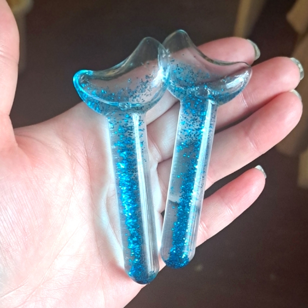 Sephora Blue Glitter Facial Globes Makeup Tools